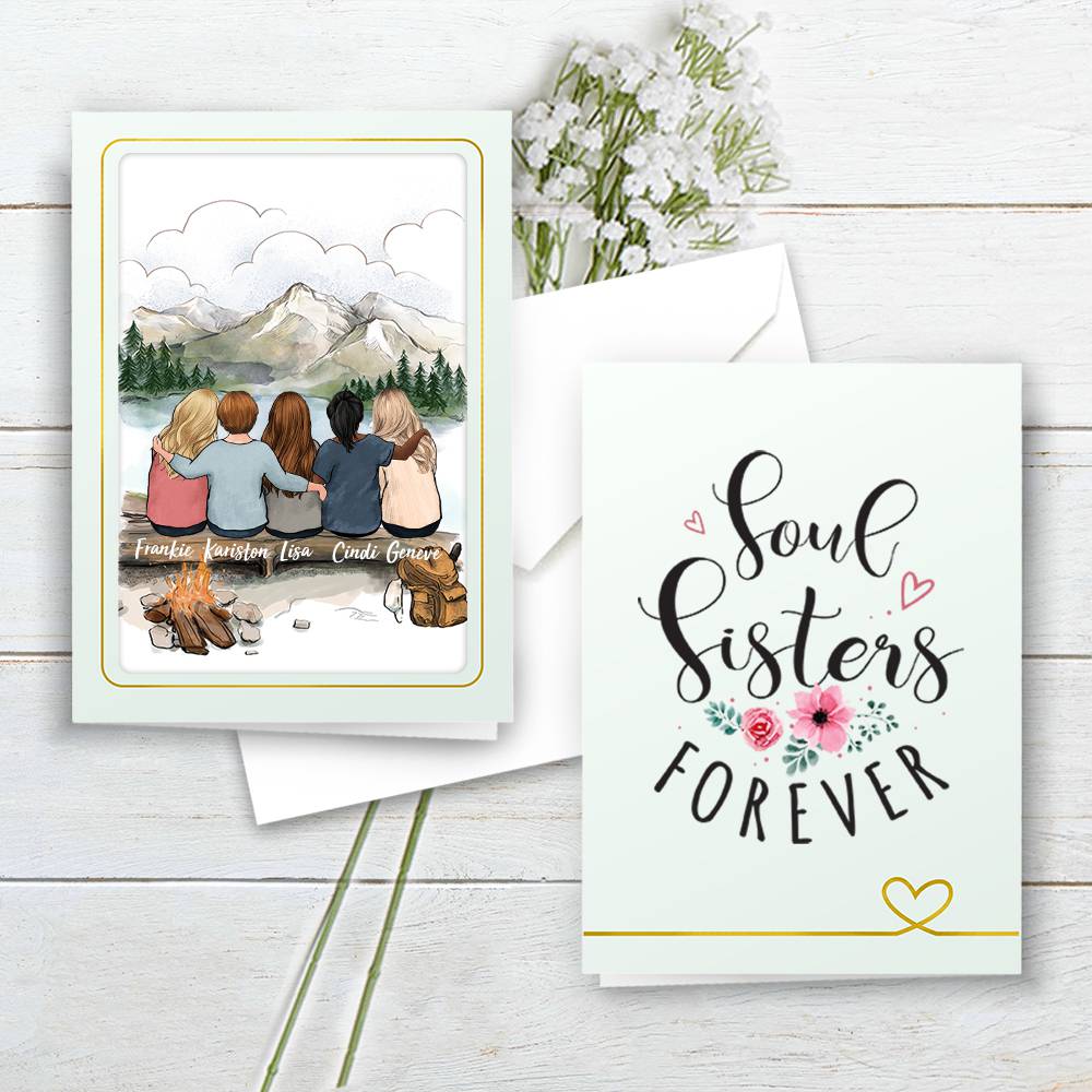 Personalized Best Friend Folded Greeting Card gift ideas - Hiking