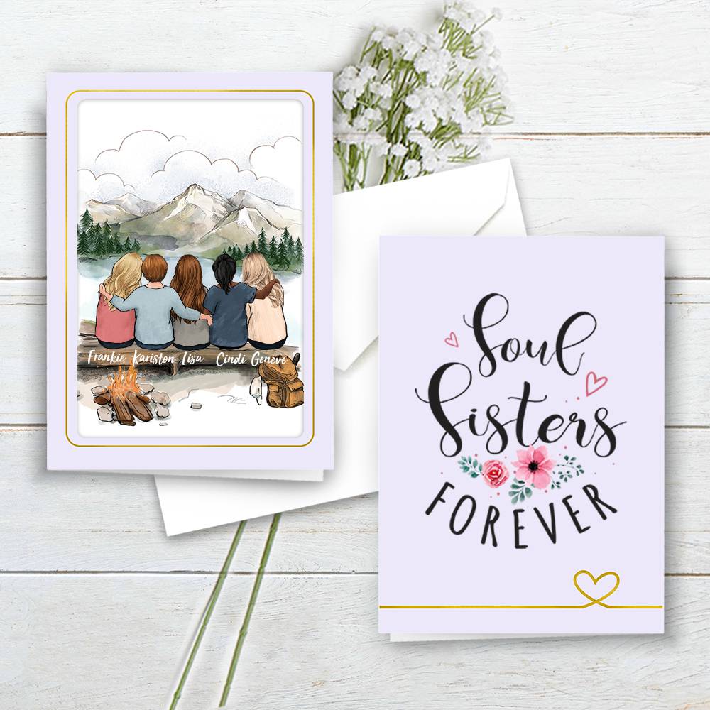 Personalized Best Friend Folded Greeting Card gift ideas - Hiking