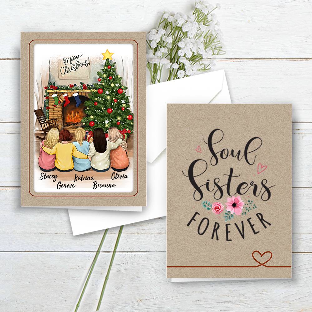 Personalized Best Friend Folded Greeting Card gift ideas - Christmas