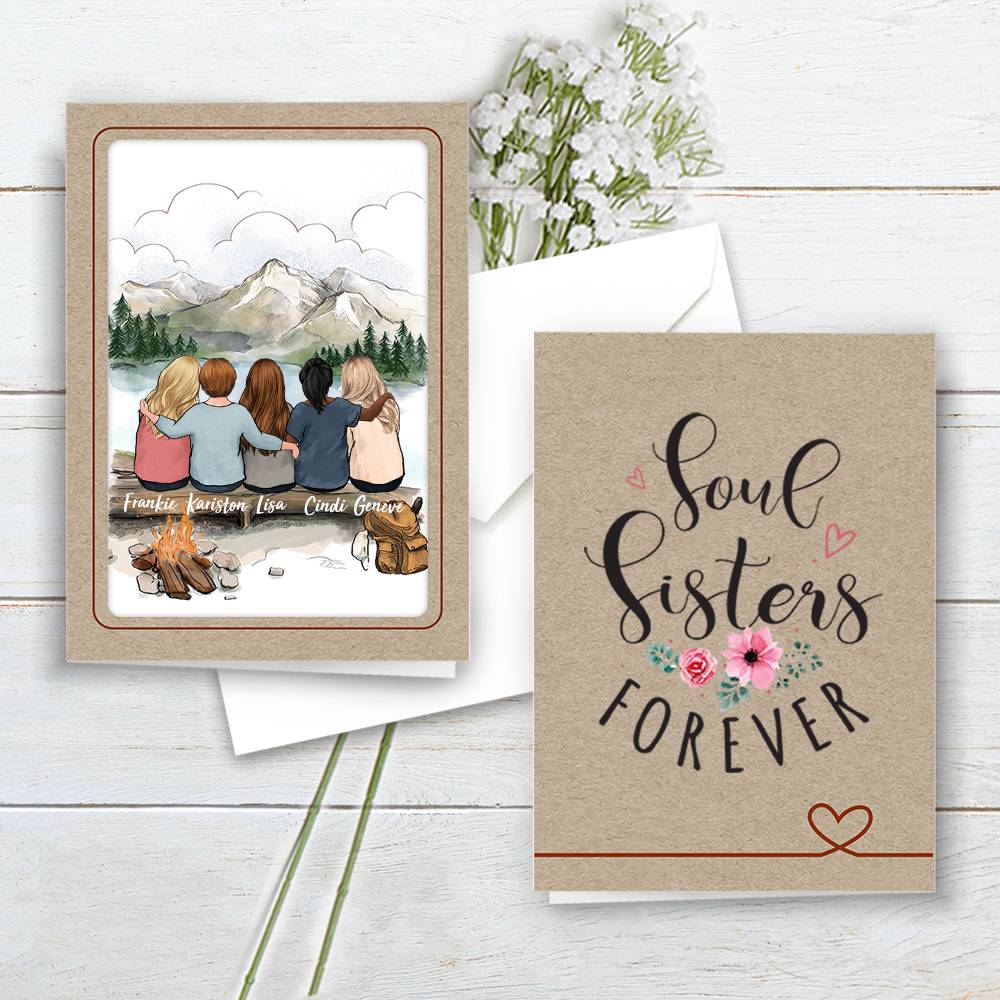 Personalized Best Friend Folded Greeting Card gift ideas - Hiking