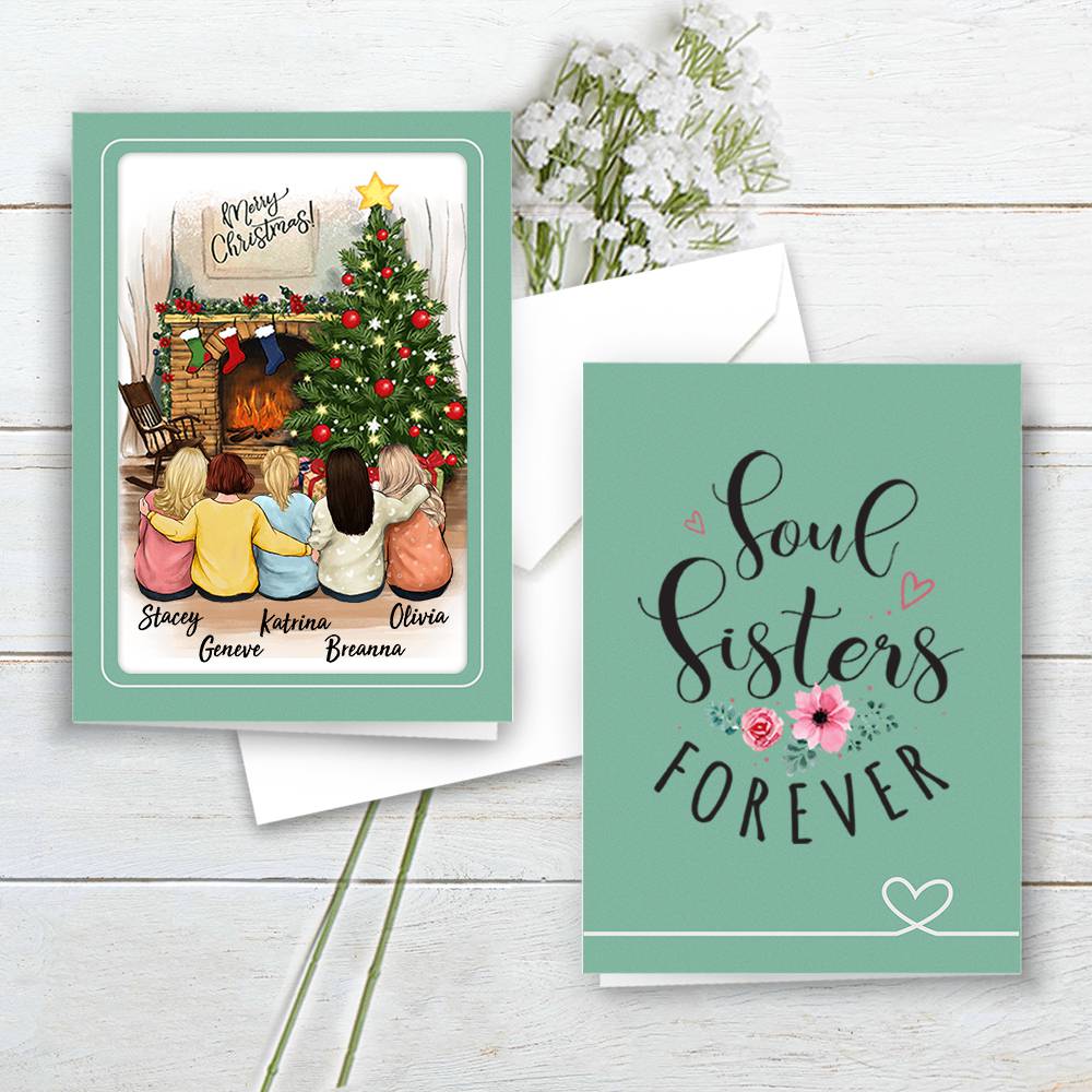 Personalized Best Friend Folded Greeting Card gift ideas - Christmas