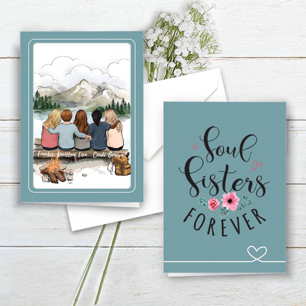 Personalized Best Friend Folded Greeting Card gift ideas - Hiking