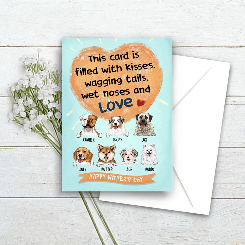 Personalized Postcard for dog Dad - For the Paw-fect Dad - This card is filled with kisses