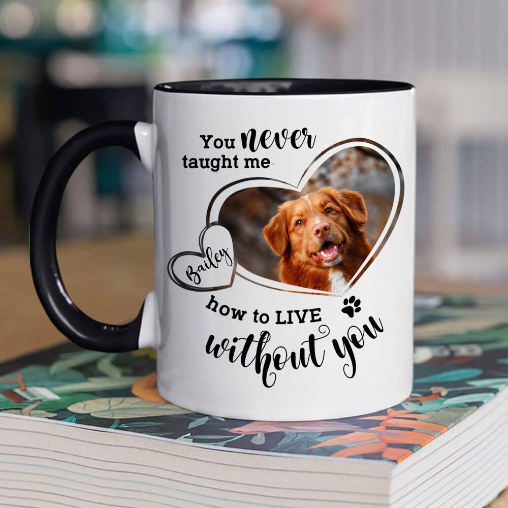 Personalized Dog Cat Memorial Accent Mug - Custom photo &amp; sayings