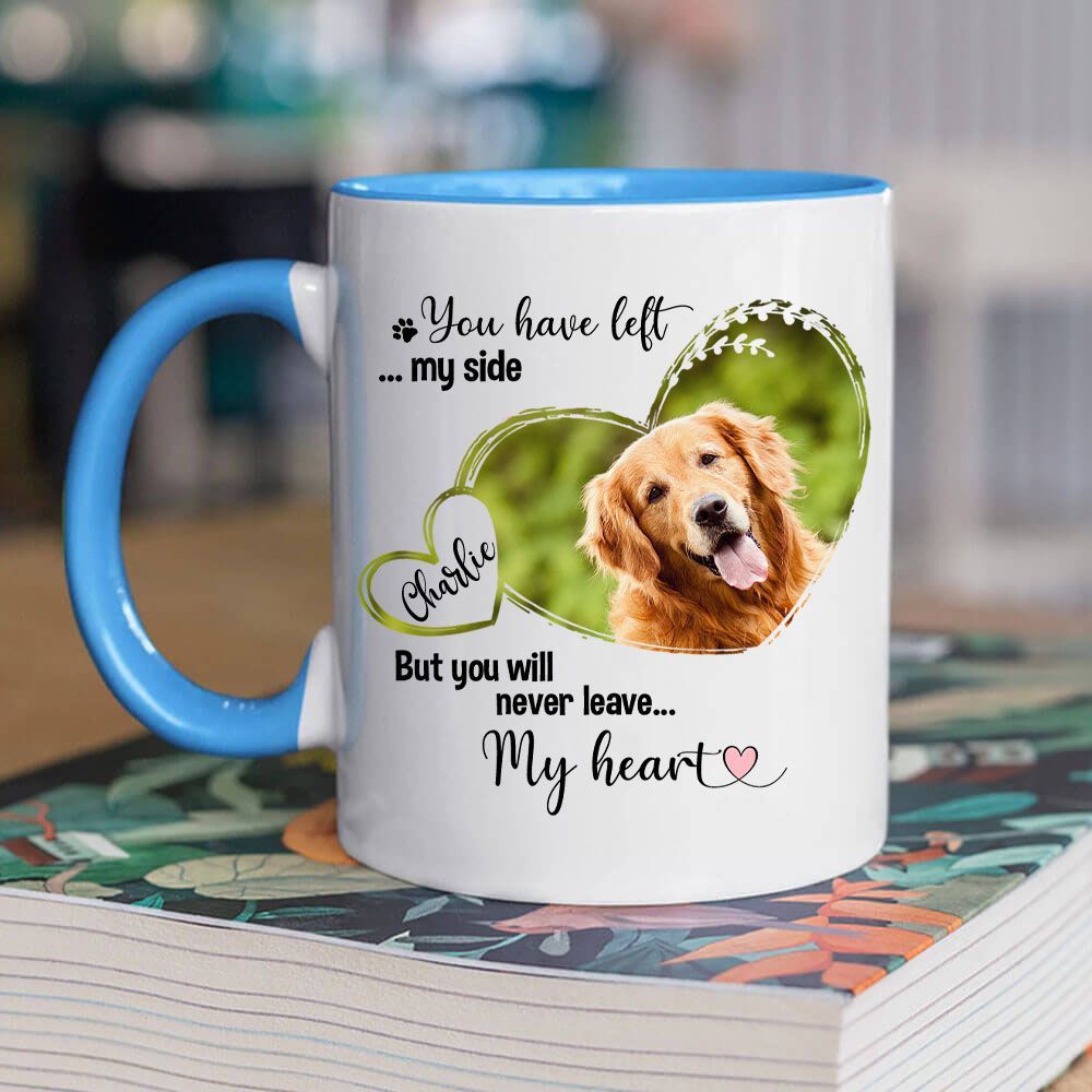 Personalized Dog Cat Memorial Accent Mug - Custom photo &amp; sayings