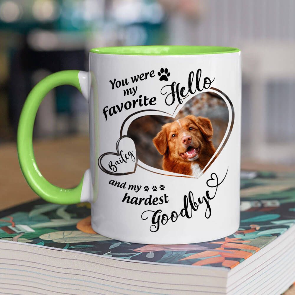 Personalized Dog Cat Memorial Accent Mug - Custom photo &amp; sayings