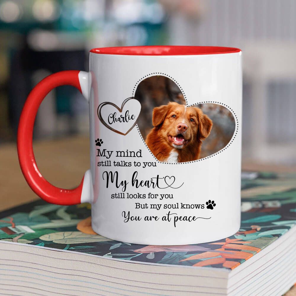 Personalized Dog Cat Memorial Accent Mug - Custom photo &amp; sayings