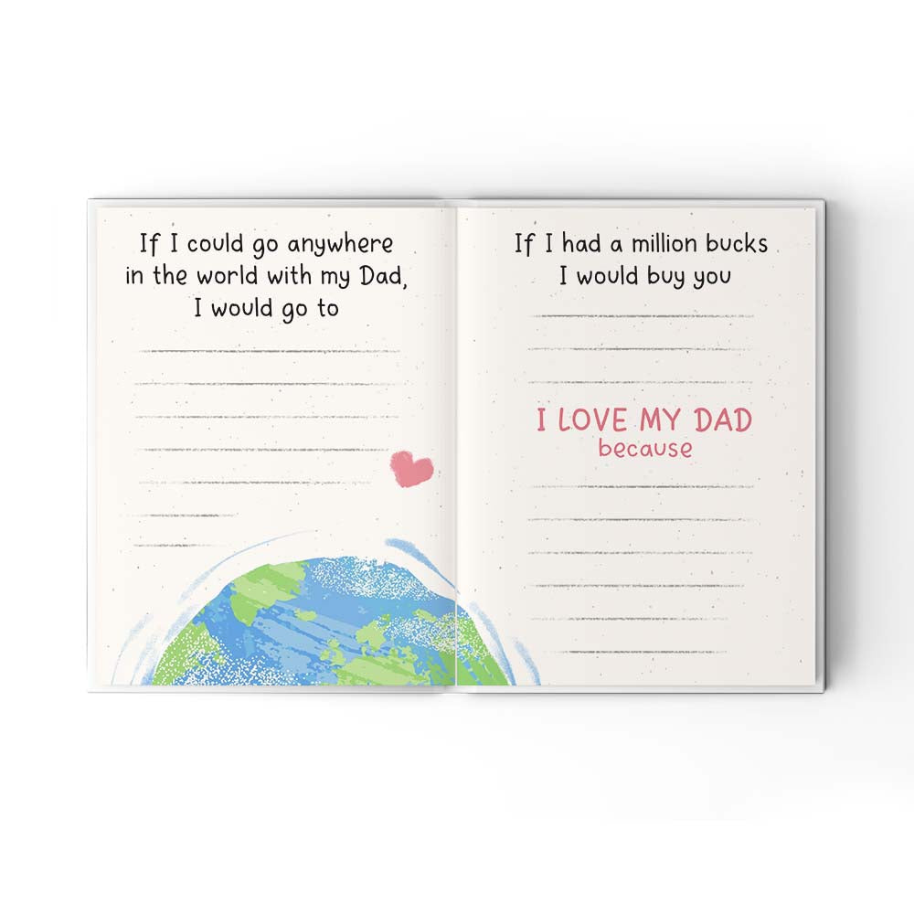 A Little Book About My Awesome Dad - Fill In The Blank Hardcover Book With Prompts For Kids to Fill with their Own Words, Drawings and Pictures - Saurus