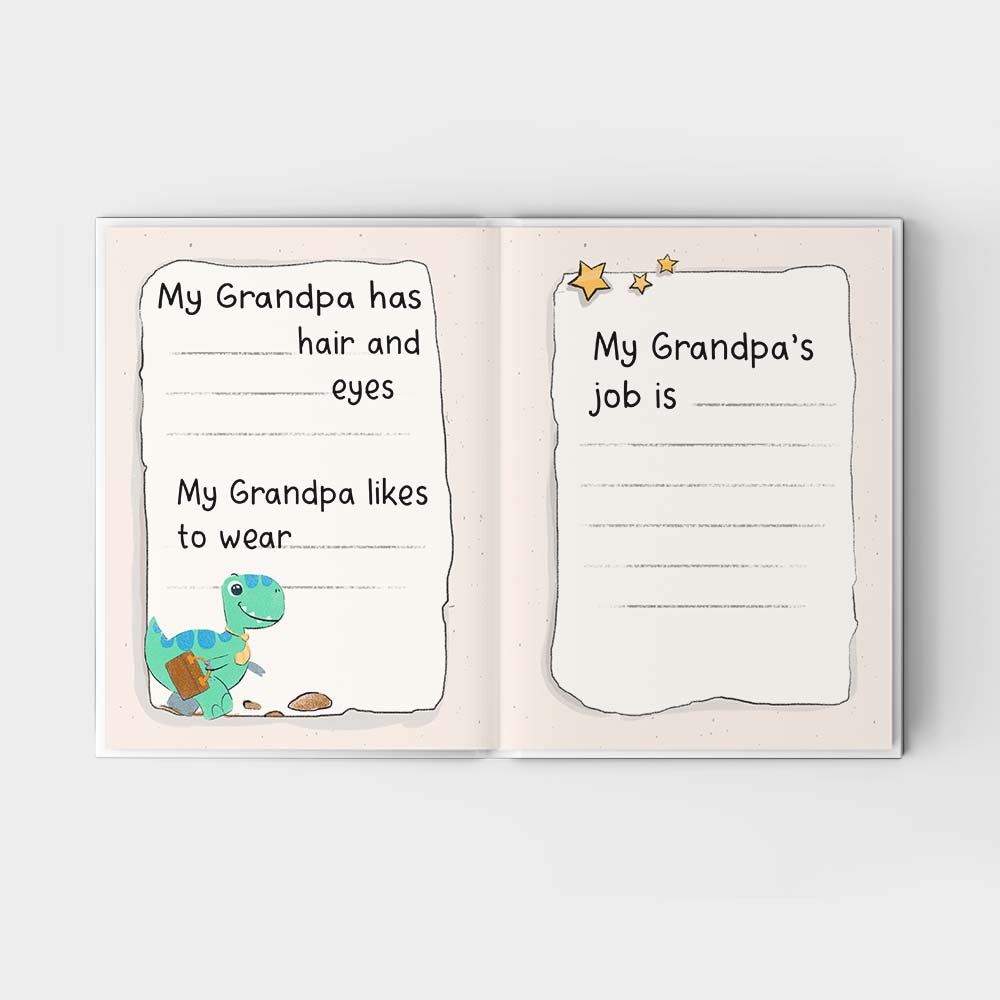 A Little Book About My Awesome Grandpa - Fill In The Blank Book With  Prompts - Unifury