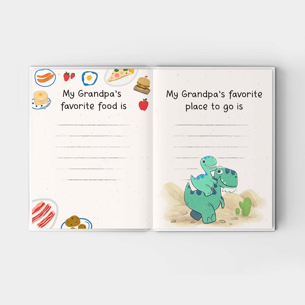A Little Book About My Awesome Grandpa - Fill In The Blank Book With  Prompts - Unifury