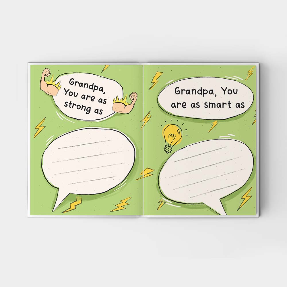 A Little Book About My Awesome Grandpa - Fill In The Blank Hardcover Book With Prompts For Kids to Fill with their Own Words, Drawings and Pictures - Saurus