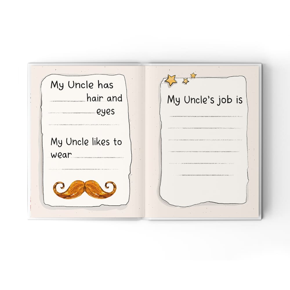 A Little Book About My Awesome Uncle - Fill In The Blank Hardcover Book With Prompts For Kids to Fill with their Own Words, Drawings and Pictures - Bear