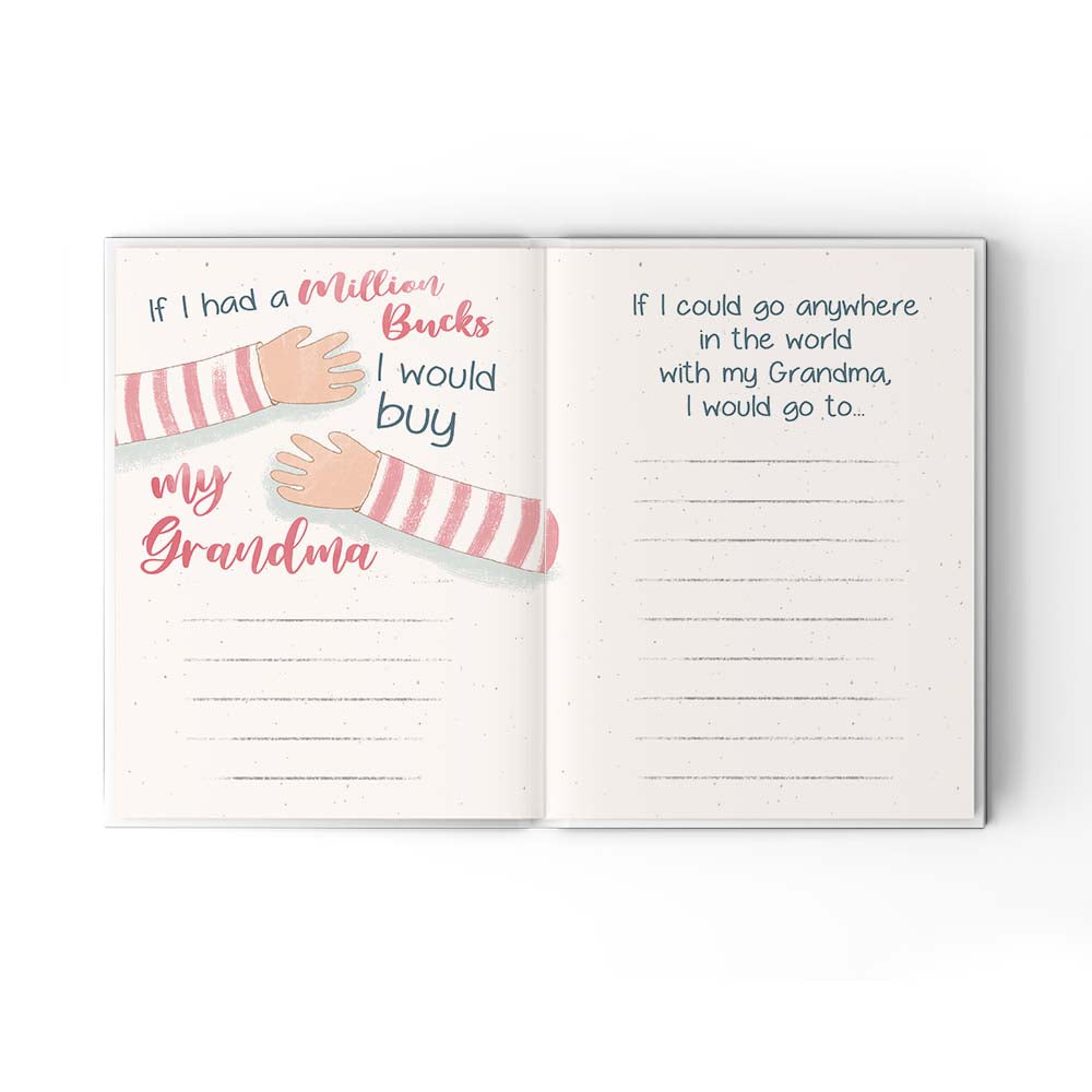 A Little Book About My Beautiful Grandma - Fill In The Blank Hardcover Book With Prompts For Kids to Fill with their Own Words, Drawings and Pictures - Bear