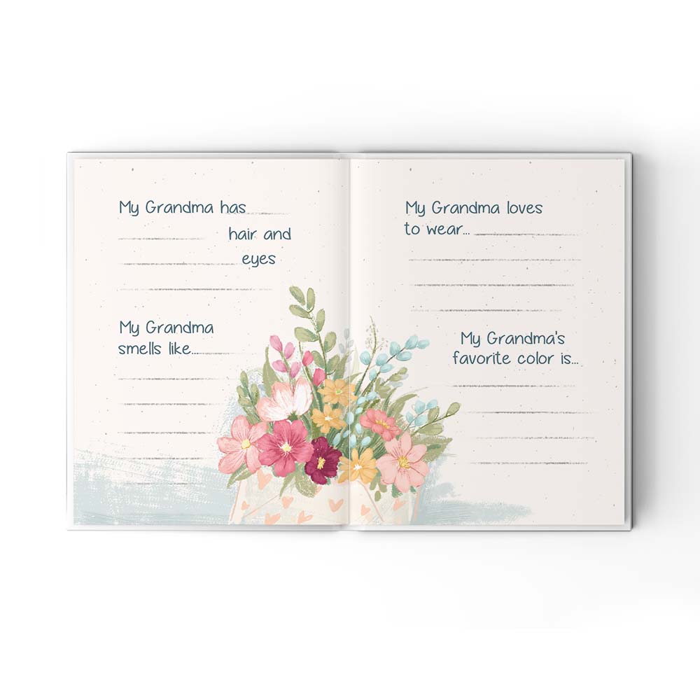 A Little Book About My Beautiful Grandma - Fill In The Blank Hardcover Book With Prompts For Kids to Fill with their Own Words, Drawings and Pictures - Bear