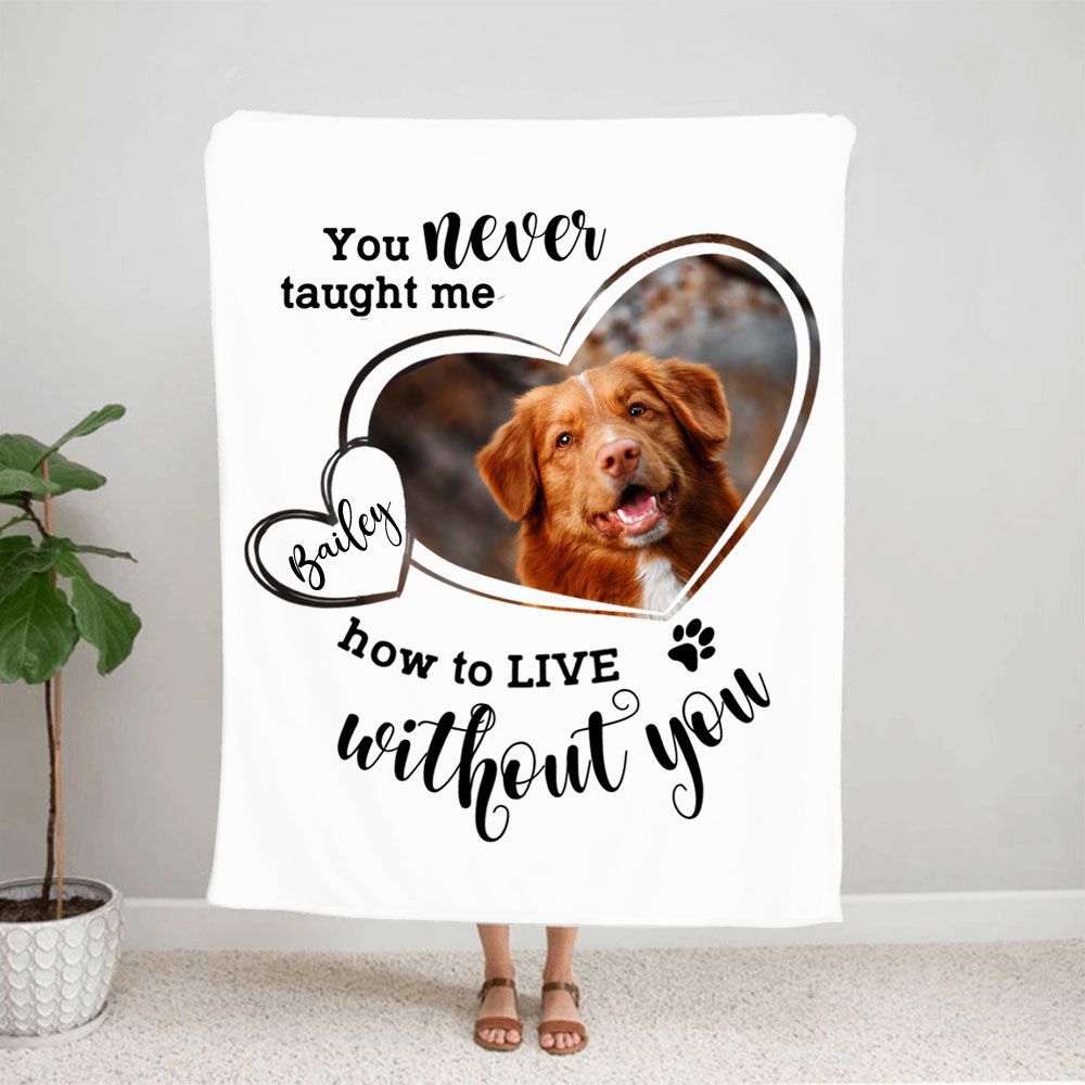 Personalized Dog Cat Memorial Fleece Blanket - Custom photo &amp; sayings