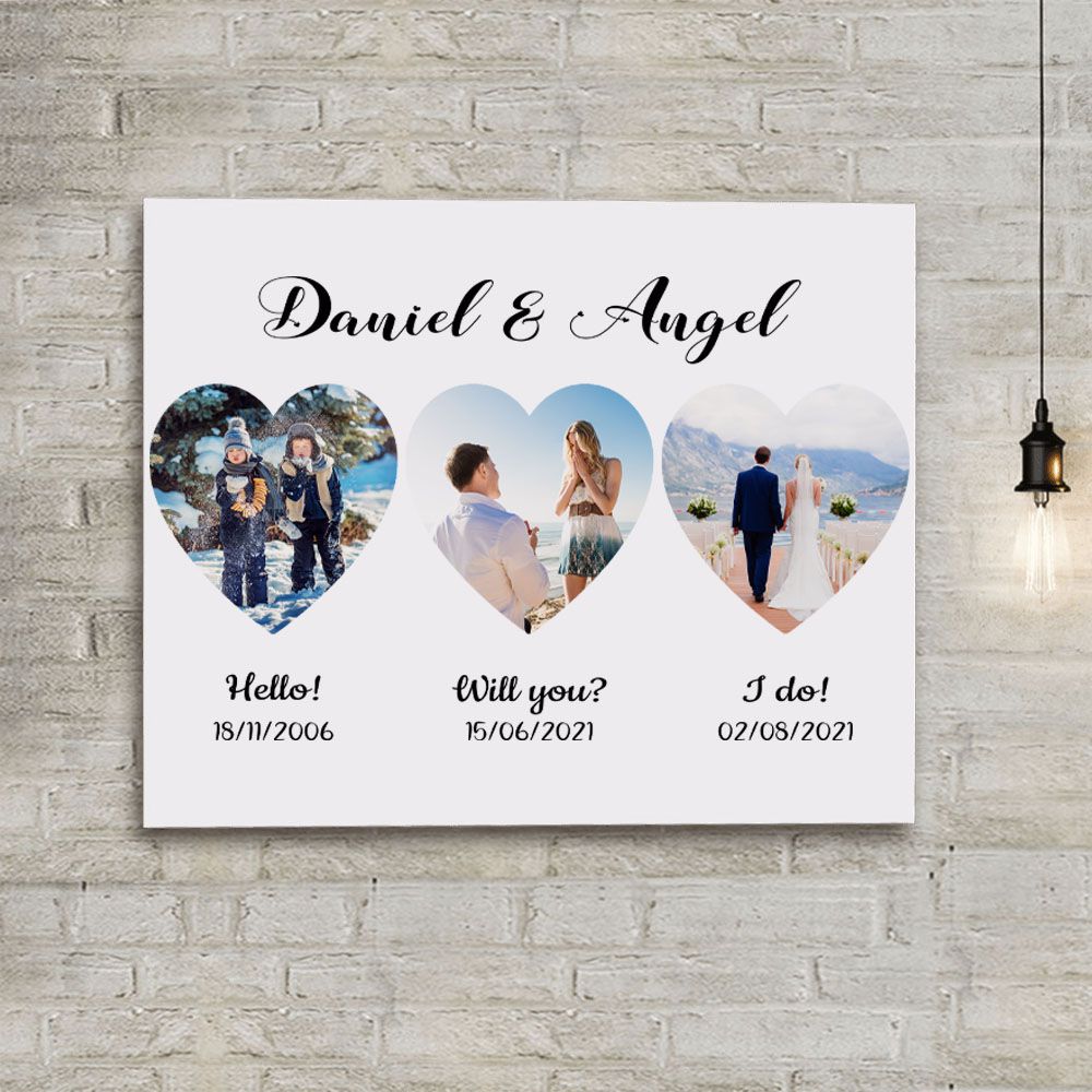 Personalized anniversary canvas gifts for him for her - Our love story -  Unifury