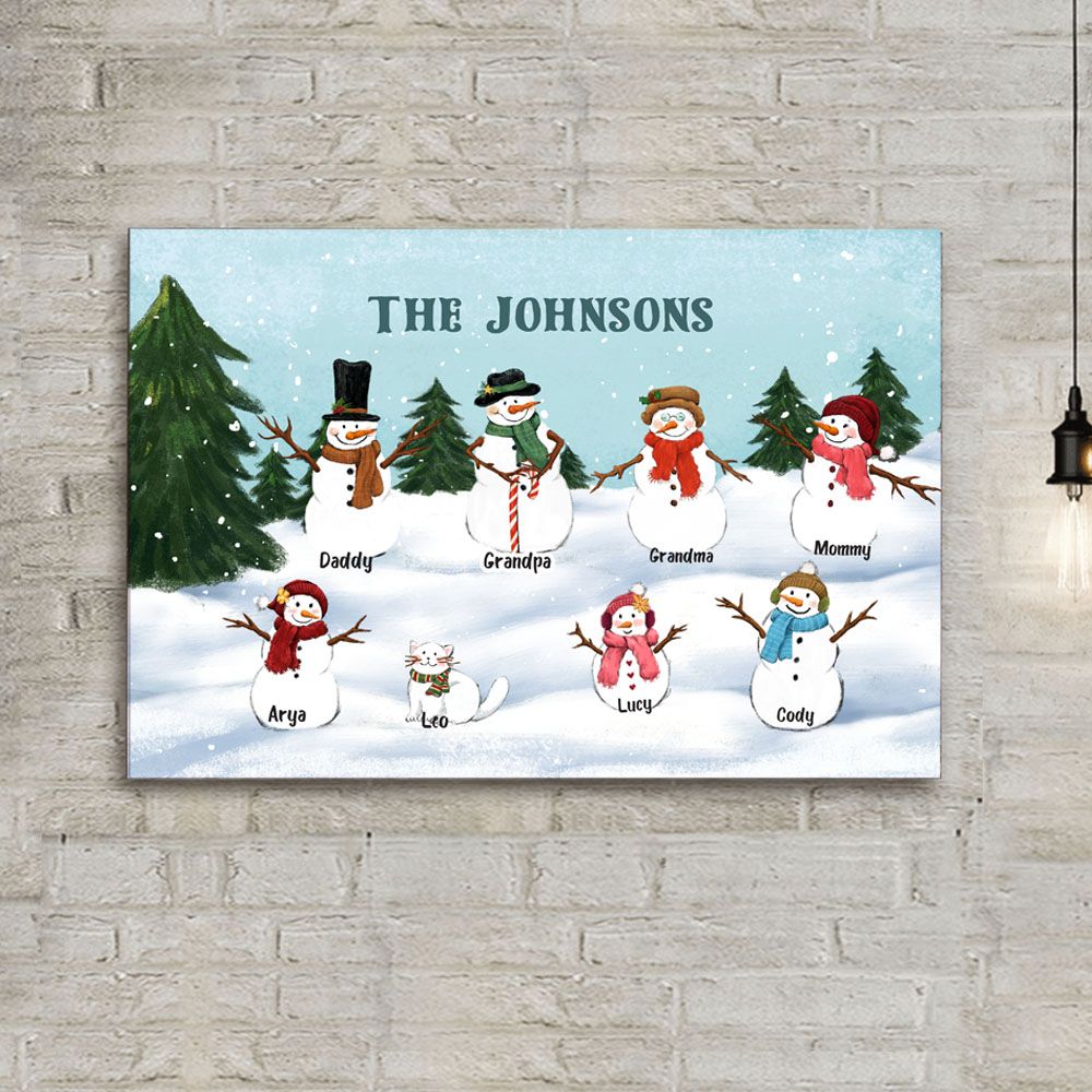 Personalized Canvas Print Wall Art gifts for Christmas - Snowman