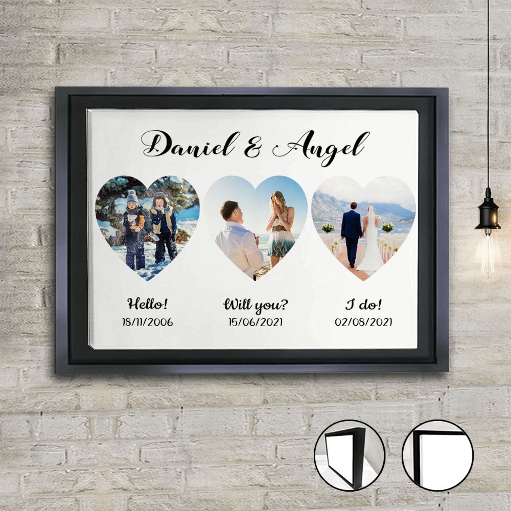 Personalized anniversary framed canvas gifts for him for her - Our love story - CUSTOM PHOTO
