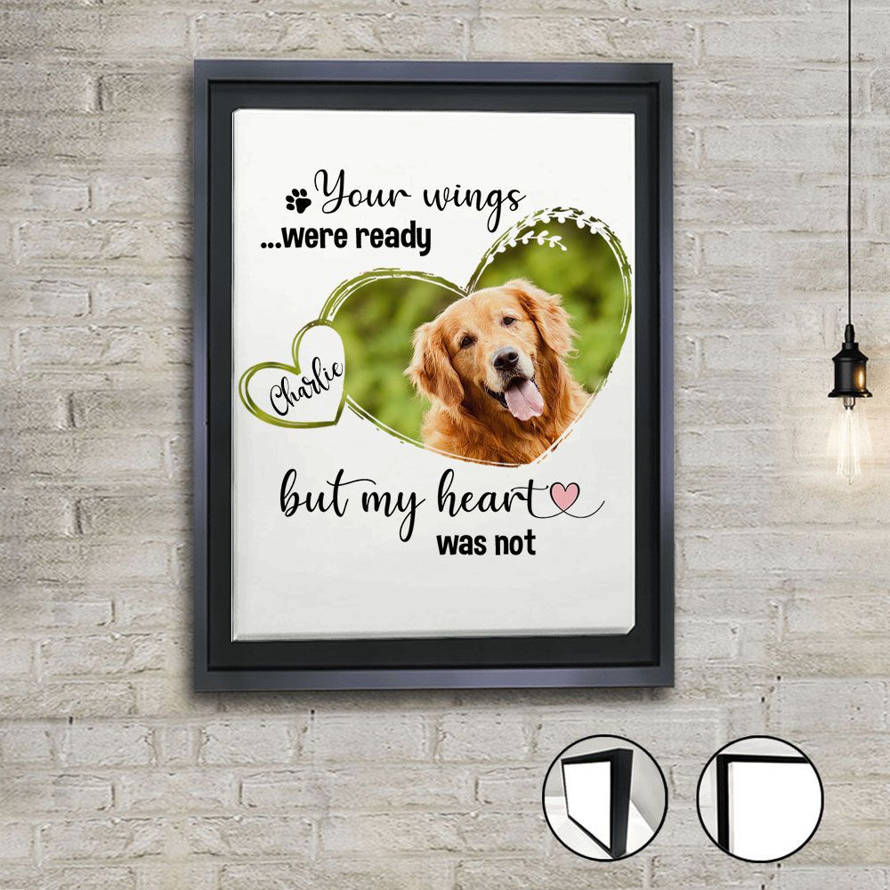 Personalized Dog Cat memorial framed canvas - Custom photo &amp; sayings