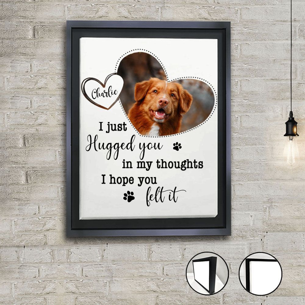 Personalized Dog Cat memorial framed canvas - Custom photo &amp; sayings