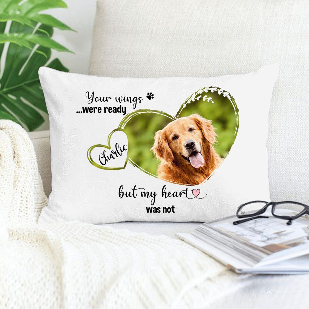 Personalized Dog Cat Memorial Throw Pillow - Custom photo &amp; sayings