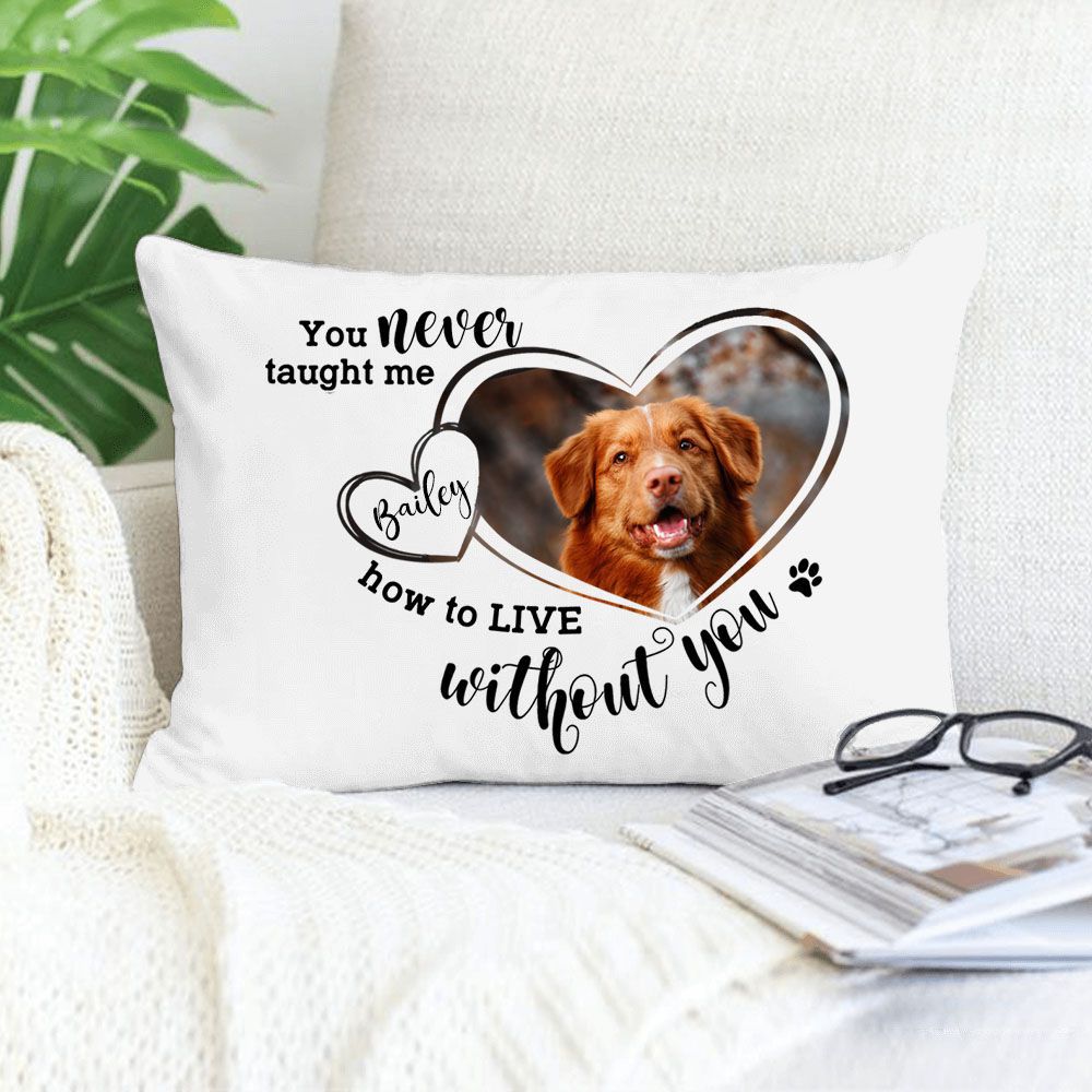 Personalized Dog Cat Memorial Throw Pillow - Custom photo &amp; sayings