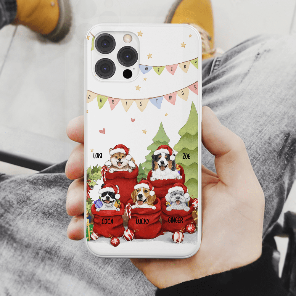 Personalized Christmas Phone Case Gifts For Dog Cat Lovers - Santa Bag