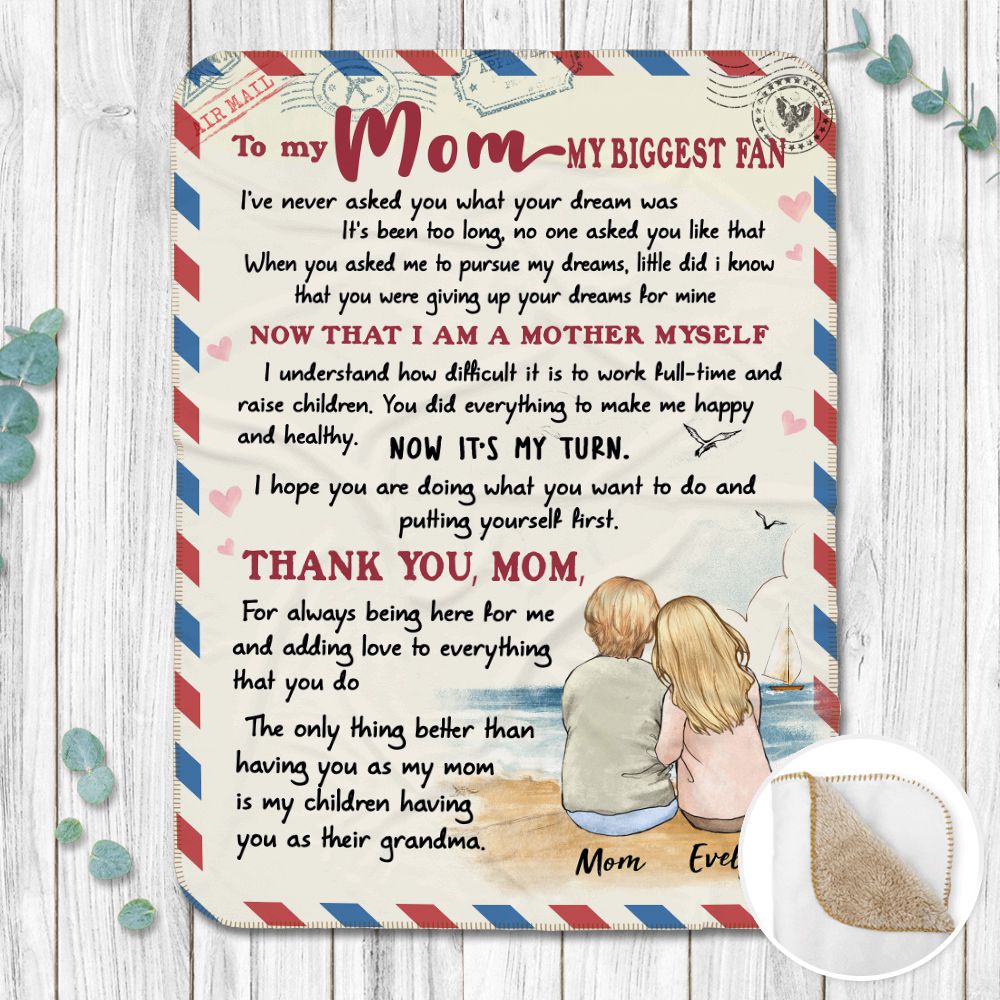 Personalized Mother&#39;s day sherpa blanket gifts for Mom - To my Mom my Biggest Fan