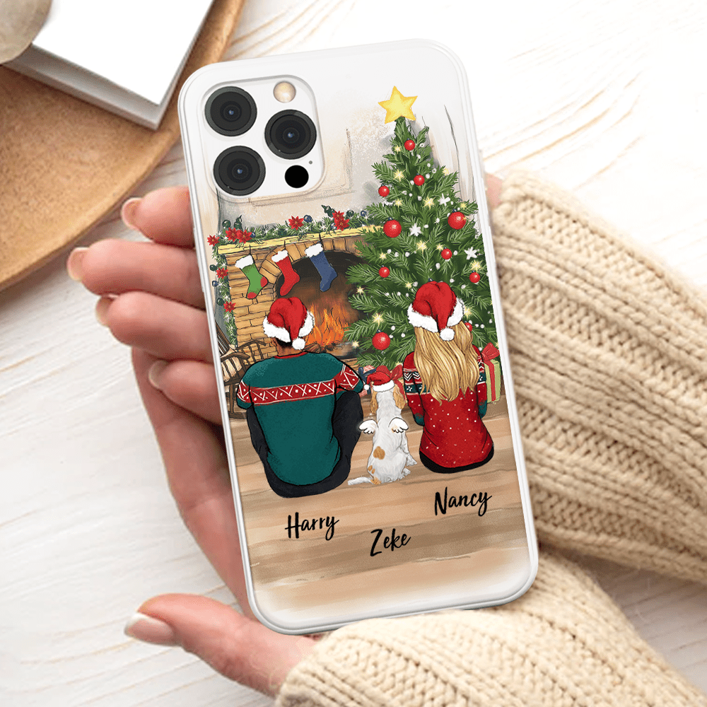 Personalized Christmas Phone Case Gifts For Dog Lovers - Dog Couple