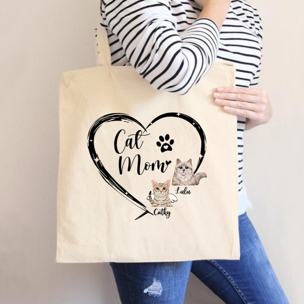 Personalized Canvas Tote Bag - Gift For Cat Lovers