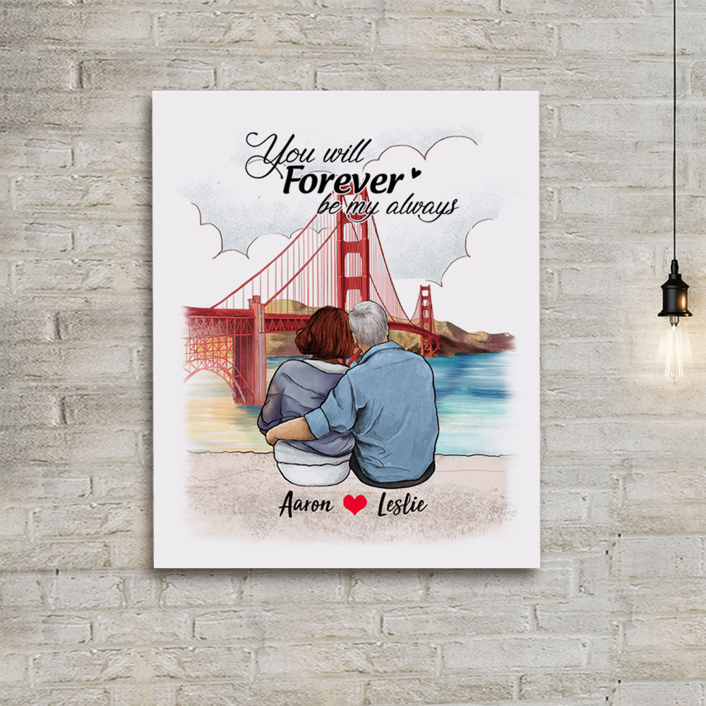 Personalized Couple Canvas Print - You will forever be my always