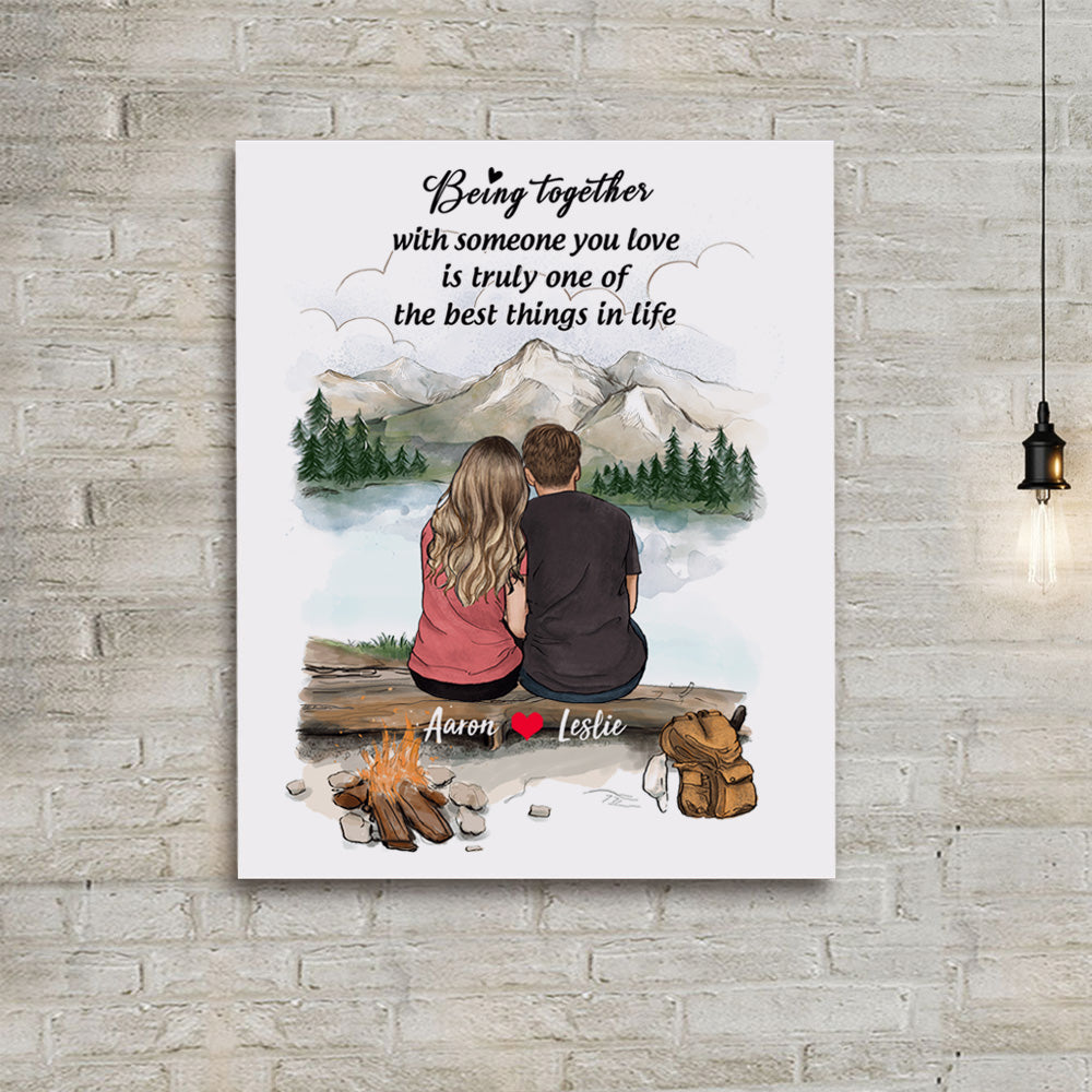 Personalized Couple Canvas Print - Being togethwe with someone you love is truly one of the best things in life