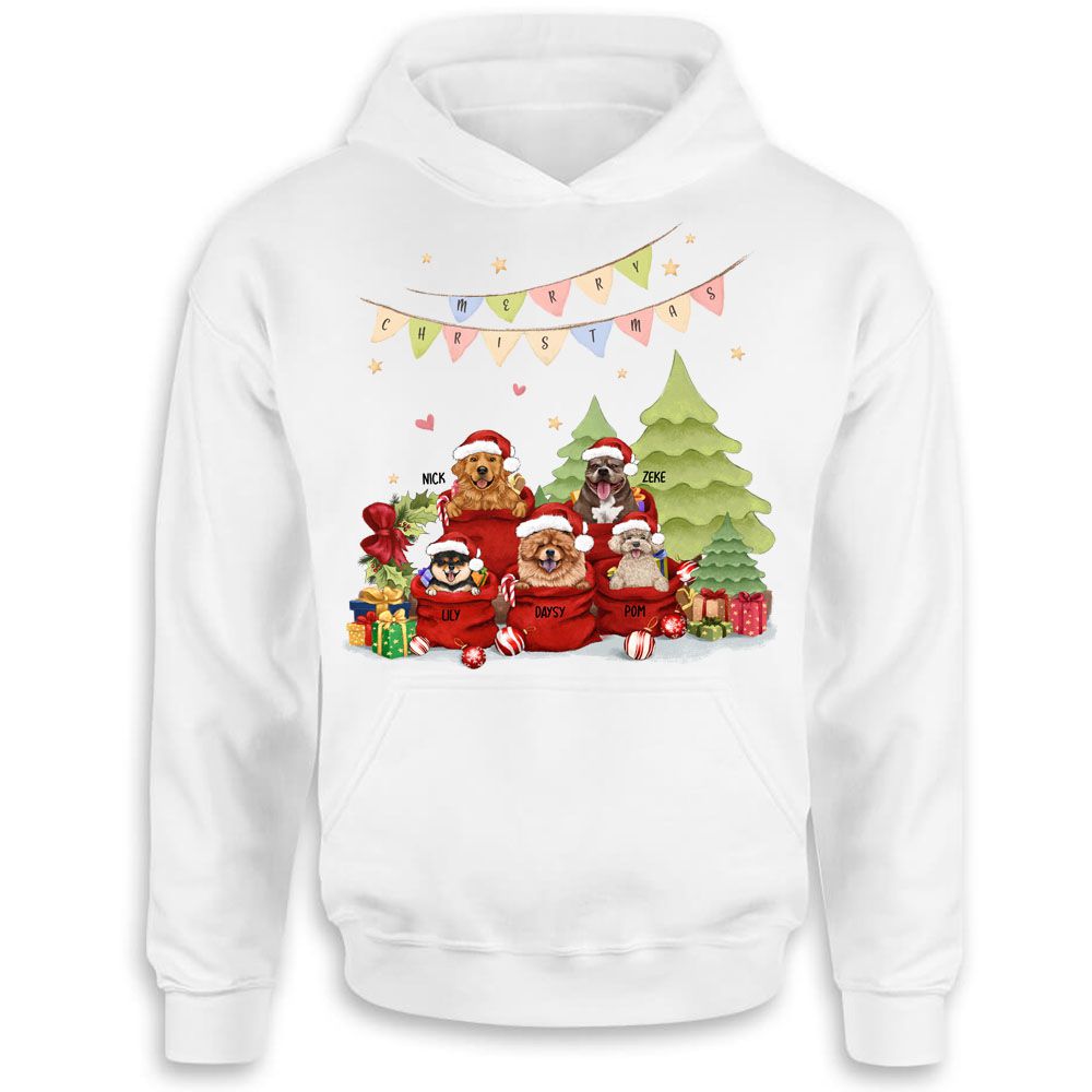 Personalized Christmas Hoodie gifts for dog cat lovers - Santa bag