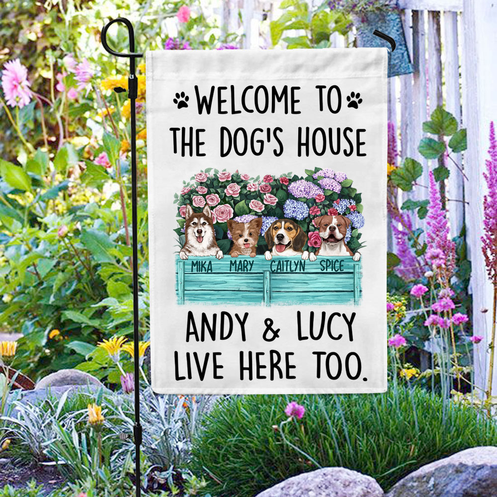 Personalized gifts for dog lovers garden flag - Welcome to the dog&#39;s house