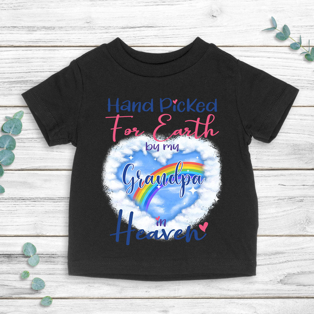 Personalized baby T-shirt gift - Hand picked for earth by Grandpa in heaven