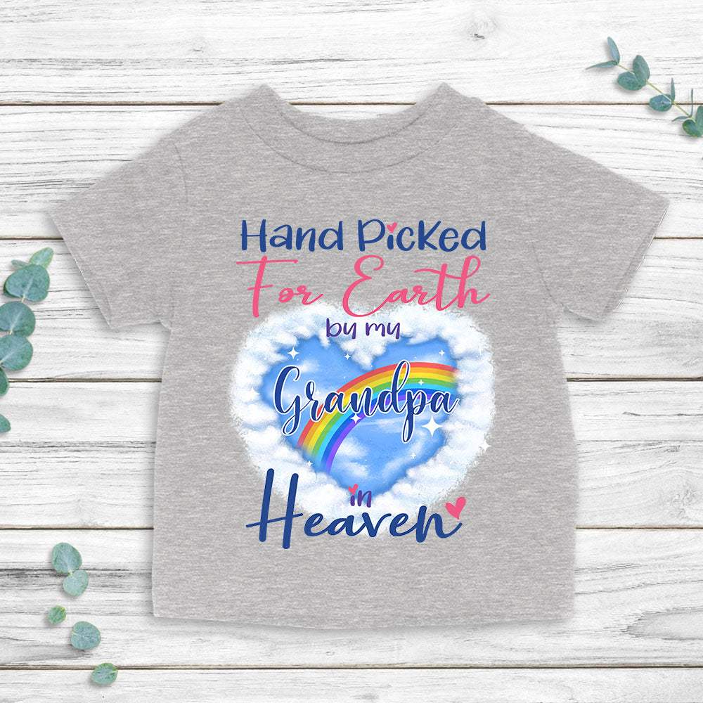 Personalized baby T-shirt gift - Hand picked for earth by Grandpa in heaven