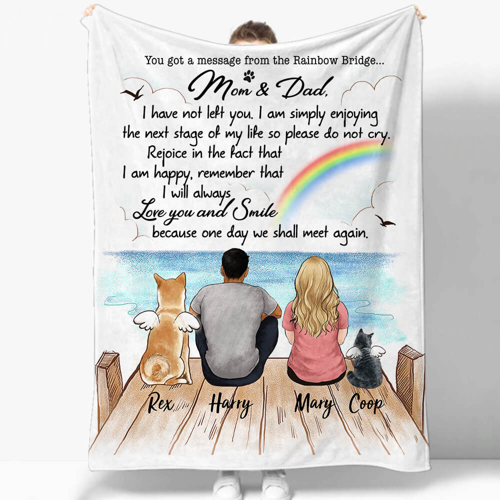 Personalized dog cat memorial gifts fleece blanket - I have not left you