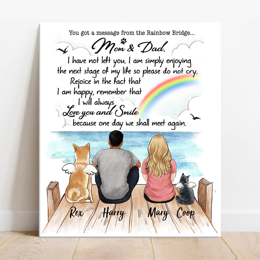 Personalized dog cat memorial gifts canvas print - I have not left you