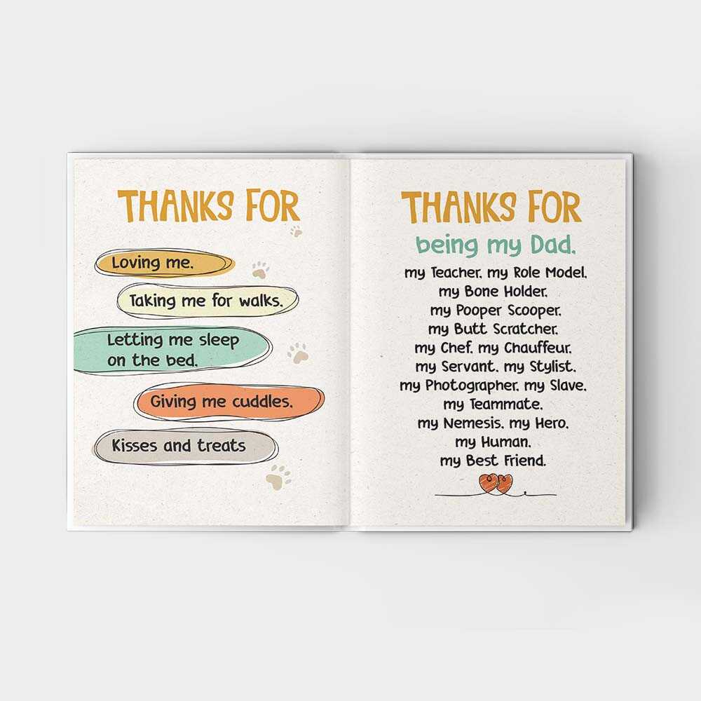 For The Paw-Fect Dad - Personalized Fill In The Blank Hardcover Book With Prompts for Dog Dad to fill with words, drawings and pictures - One line drawing