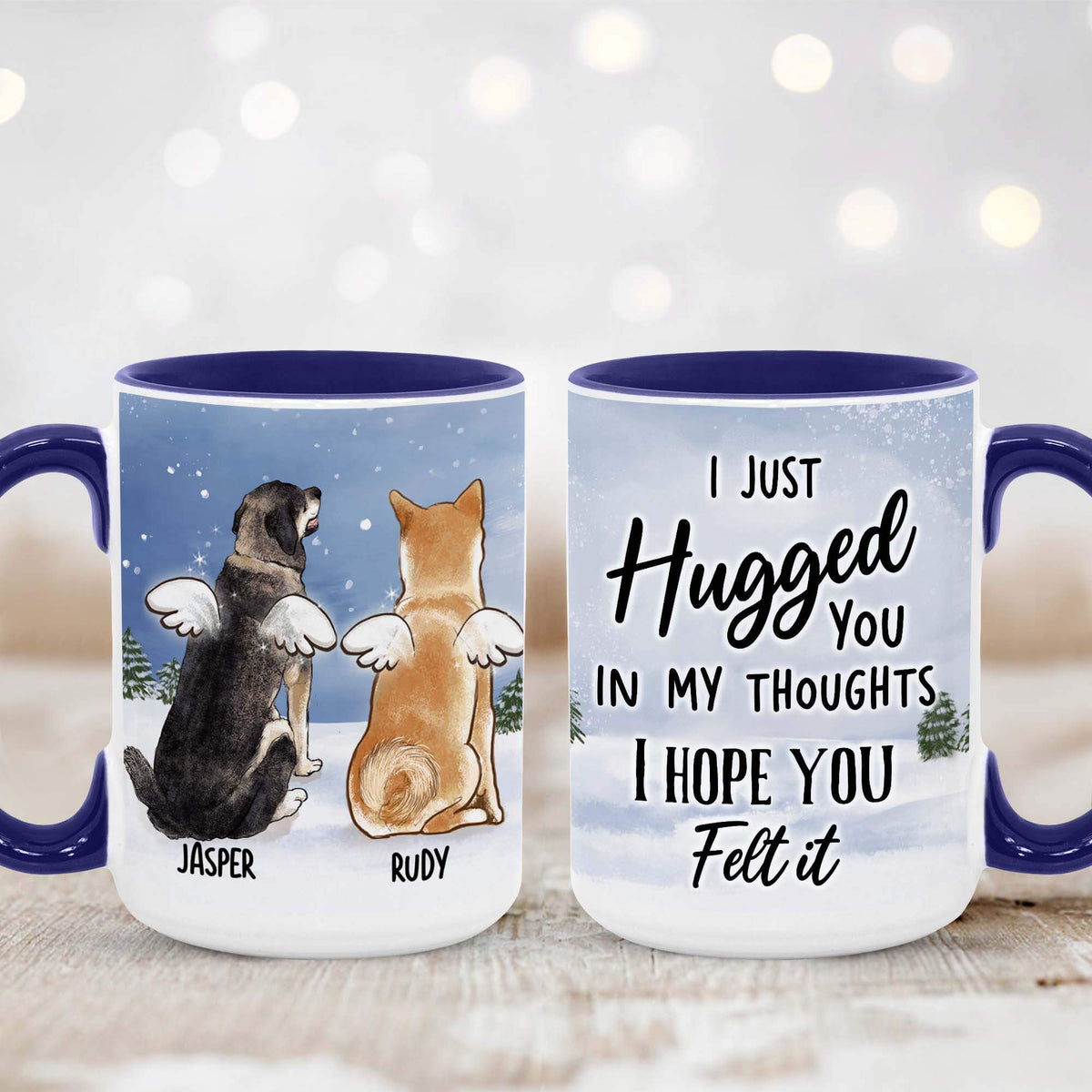 Personalized dog memorial accent mug gifts - Winter