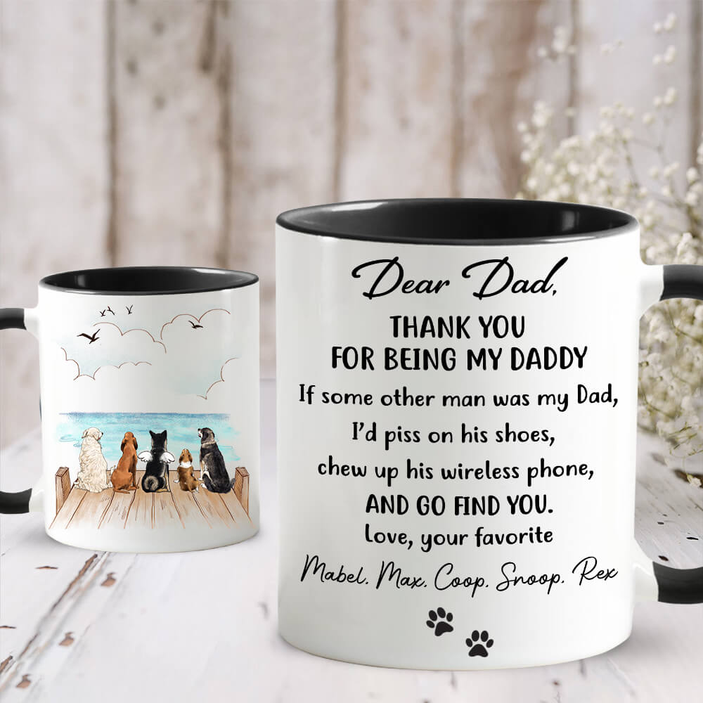 Personalized Accent Mug Dear Dog Dad &amp; Dog Mom - Wooden Dock