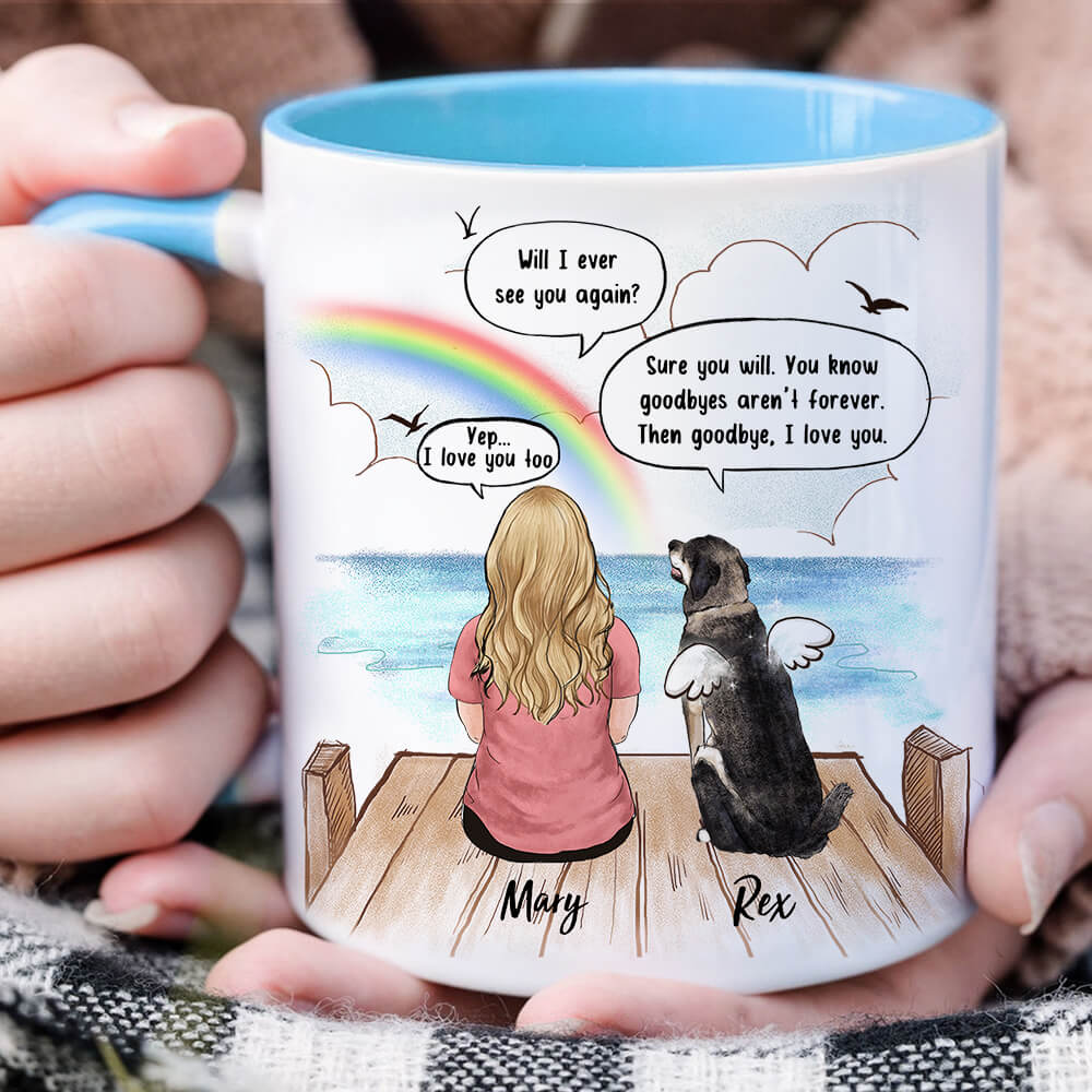 Personalized dog memorial gifts Accent Mug - Will I ever see you again