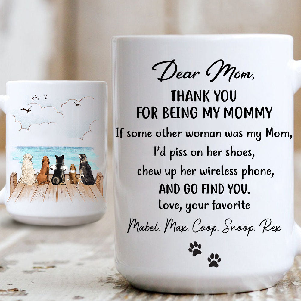 Personalized Coffee Mug Dear Dog Dad &amp; Dog Mom - Wooden Dock