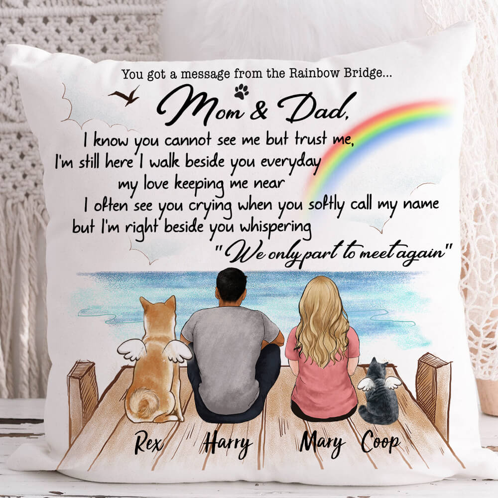 Personalized dog cat memorial gifts Throw Pillow - I know you cannot see me