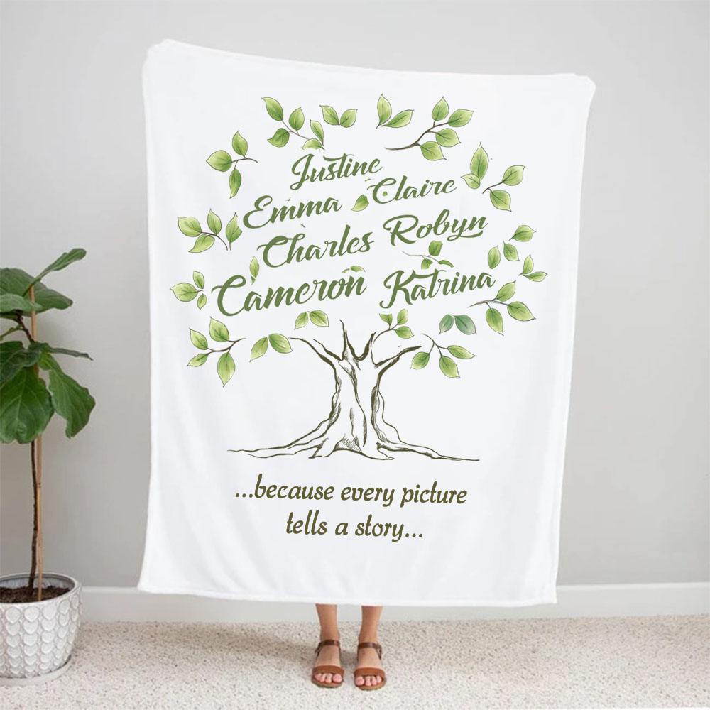 Custom Family Tree Of Life Fleece Blanket