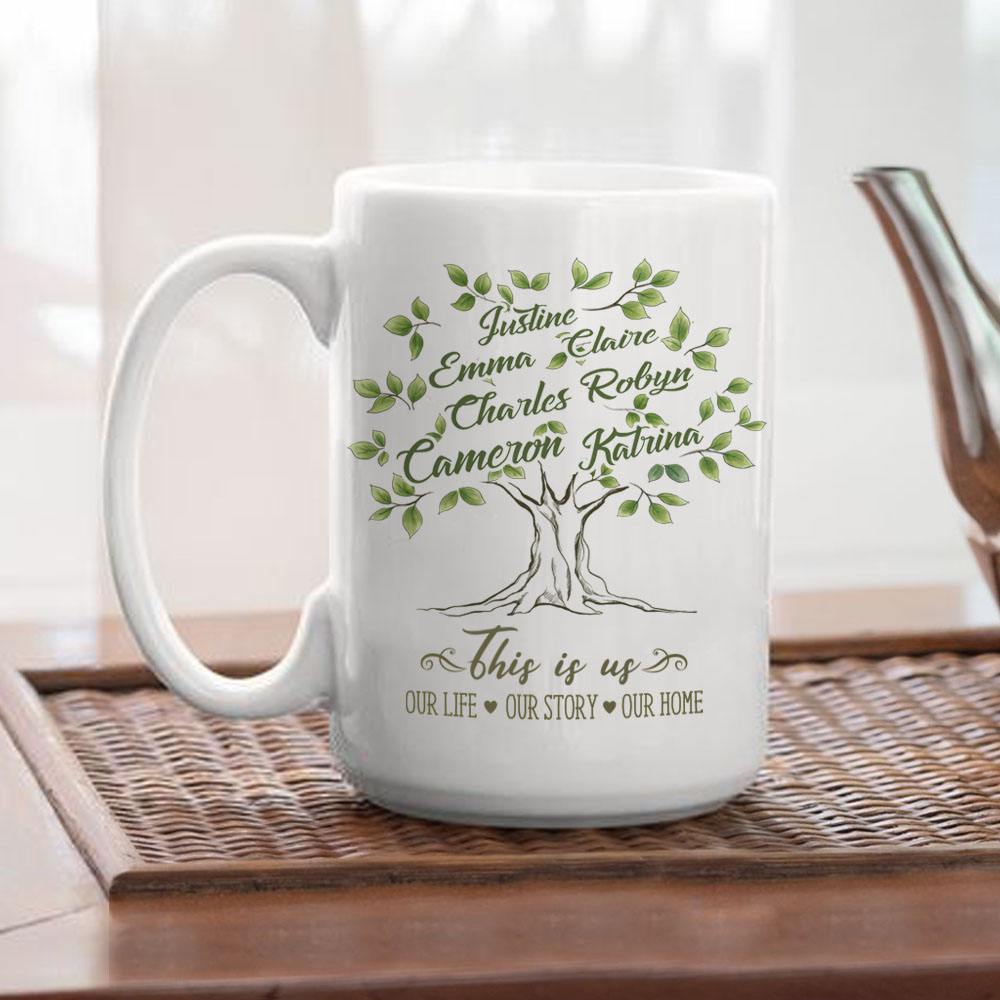 15oz family tree of life coffee mug - This is us. Our life. Our story. Our home.,
