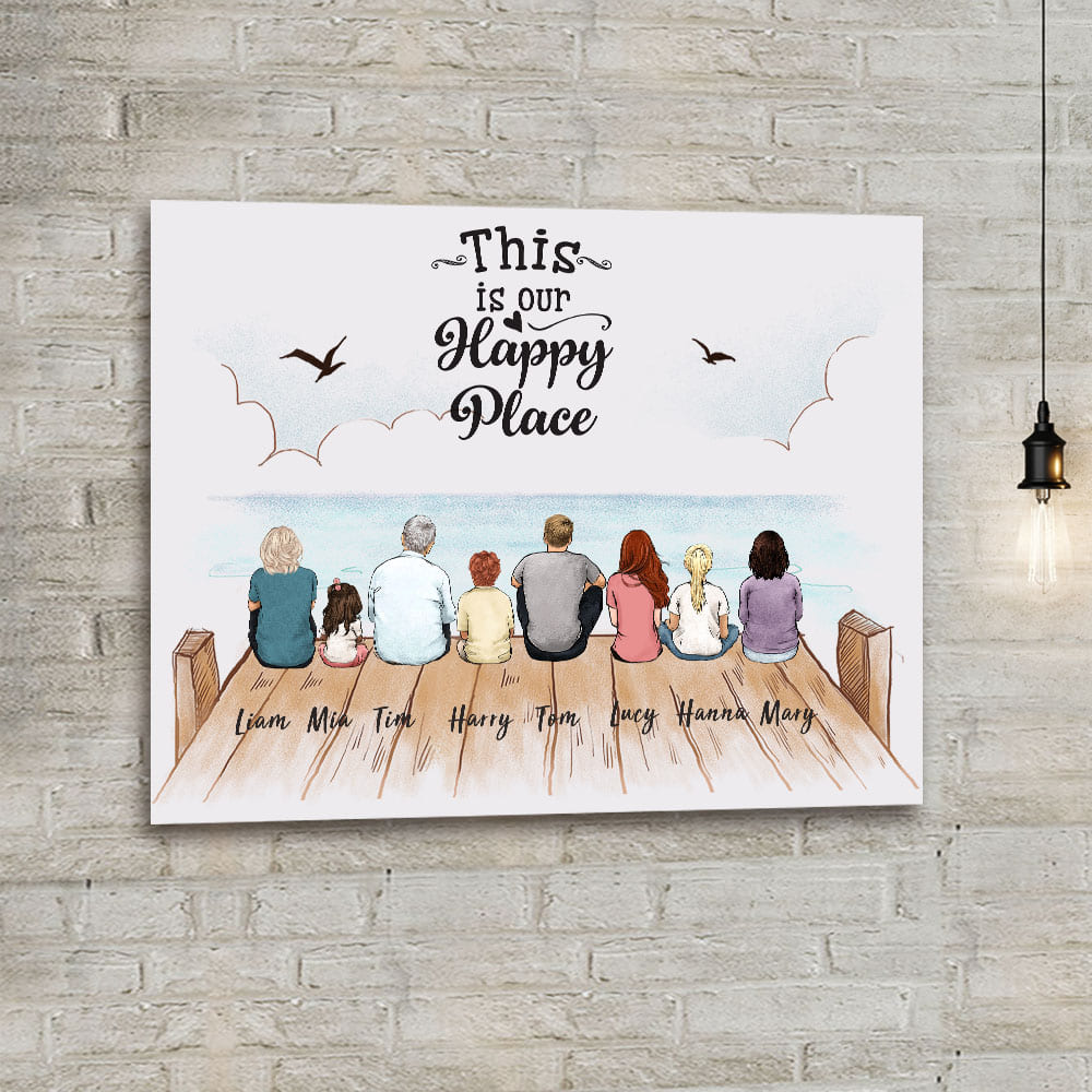 Custom Family Canvas  - This is our happy place