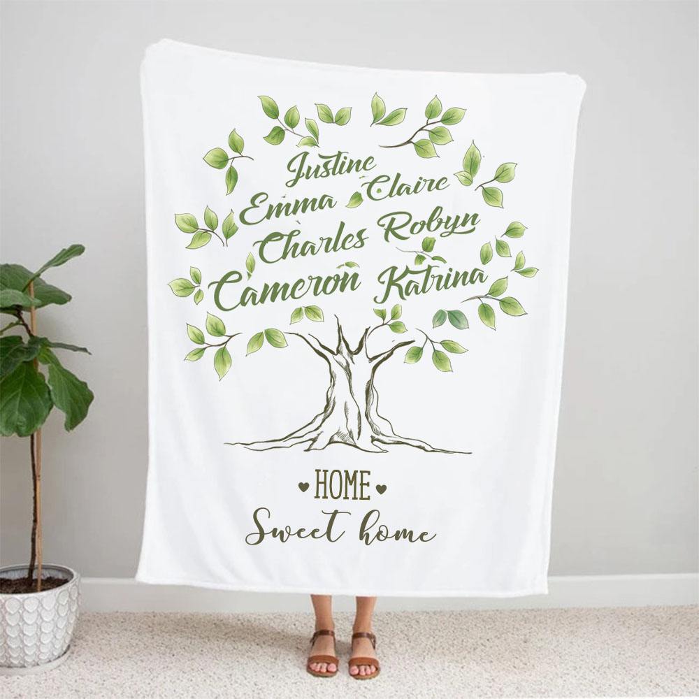 Custom Family Tree Of Life Fleece Blanket