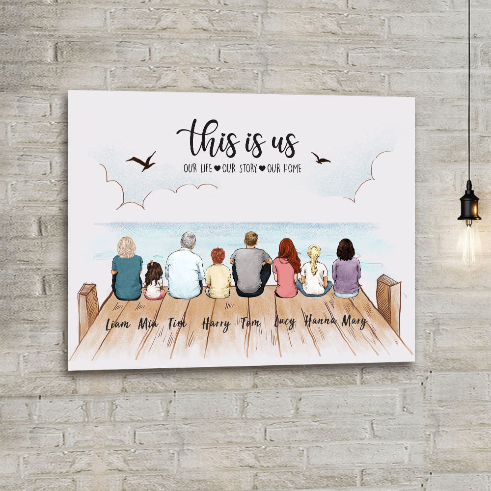 Custom Family Canvas with Custom Message - This is us