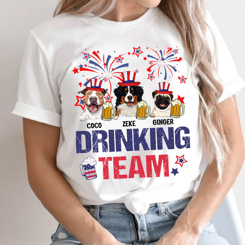 Personalized T-shirt for dog lovers - 4th of July - Drinking team